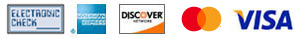 American Express, Discover, MasterCard, Visa, echeck